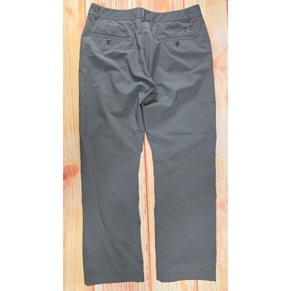 Under Armour Mens Performance Pants 34x32 Gray Striped - Picture 2 of 9